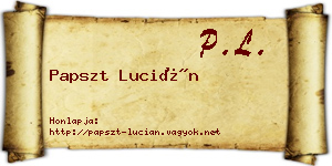Papszt Lucián névjegykártya